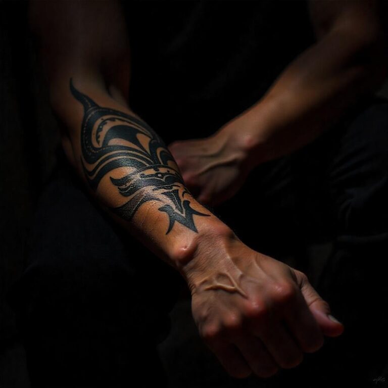 tatuaje tribal en el antebrazo