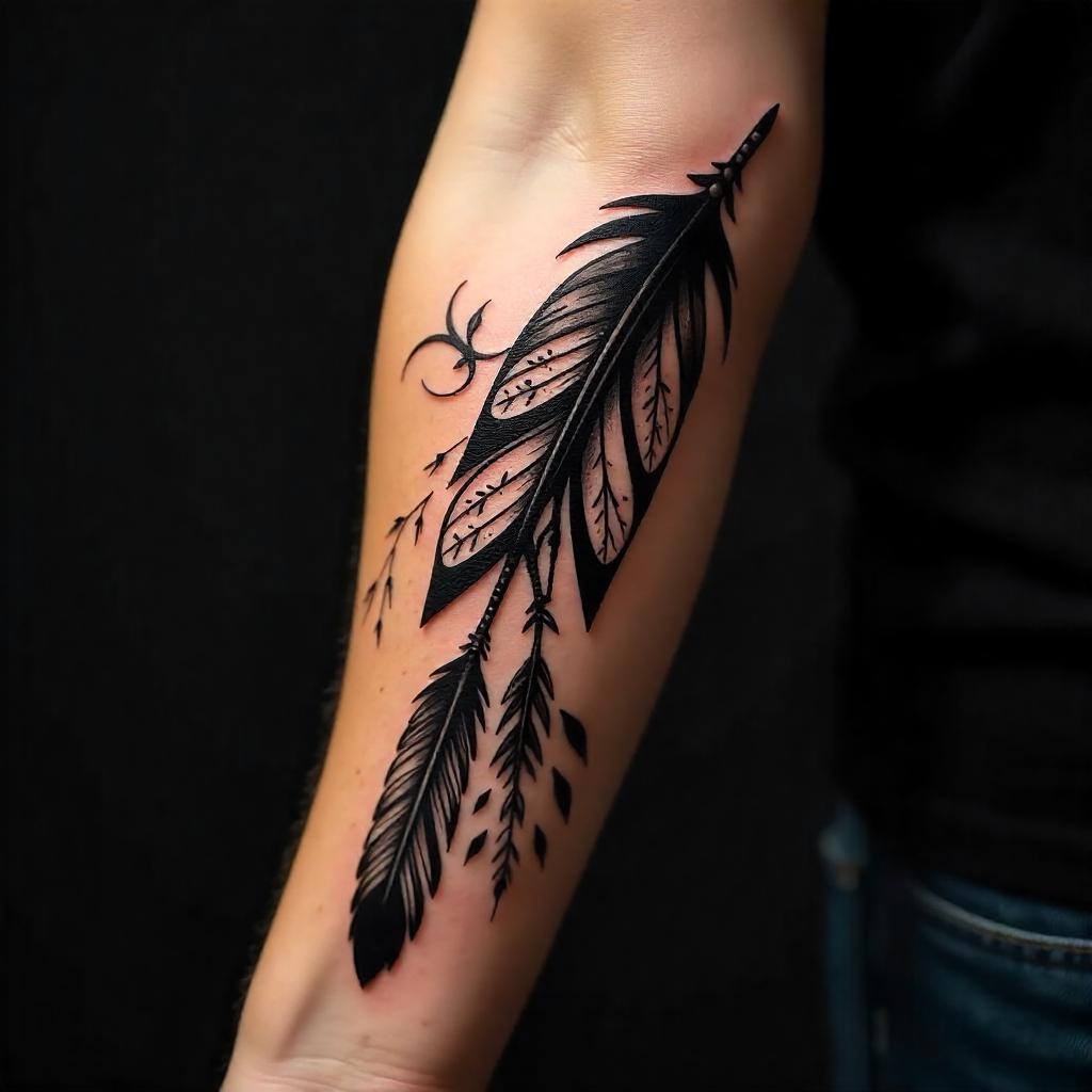 Tatuajes Tribales de Inspiración Nativa Americana en el Antebrazo