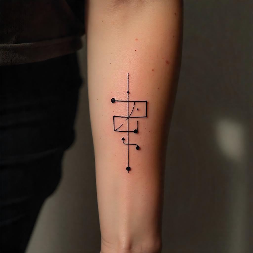 Tatuajes Minimalistas: Futurista Tatuaje en el antebrazo