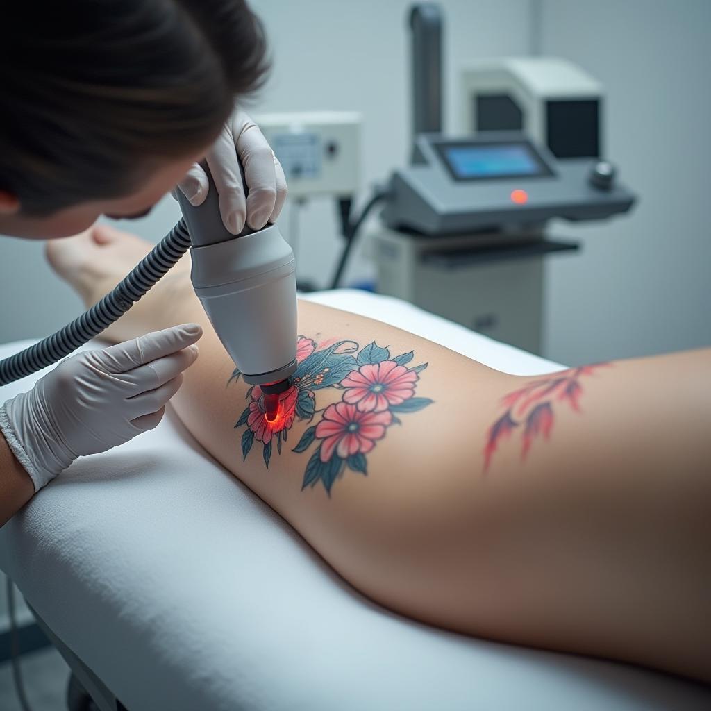 Proceso de eliminación de un tatuaje con láser