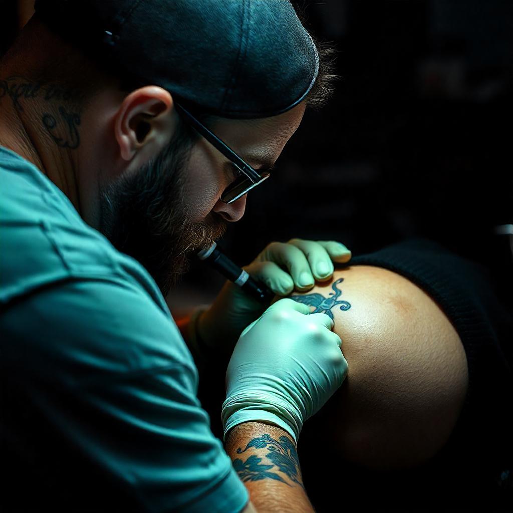 Tatuador Realizando Retocadas: Manteniendo la Vitalidad del Tatuaje