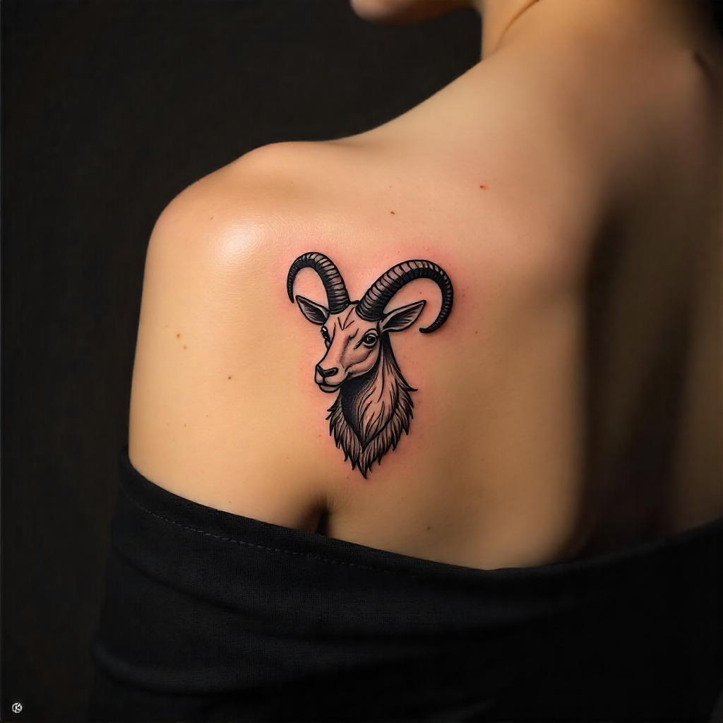 Tatuaje Zodiaco: Tatuaje de Capricornio en el Hombro