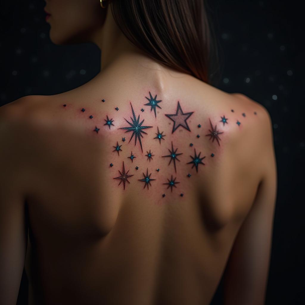 Tatuaje de Estrellas en el Brazo Superior