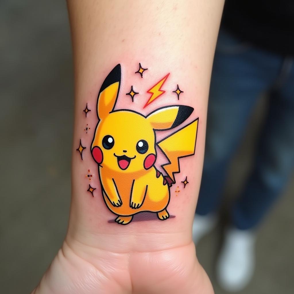 Tatuaje de Pikachu en la muñeca Diversión y amistad en Pokémon