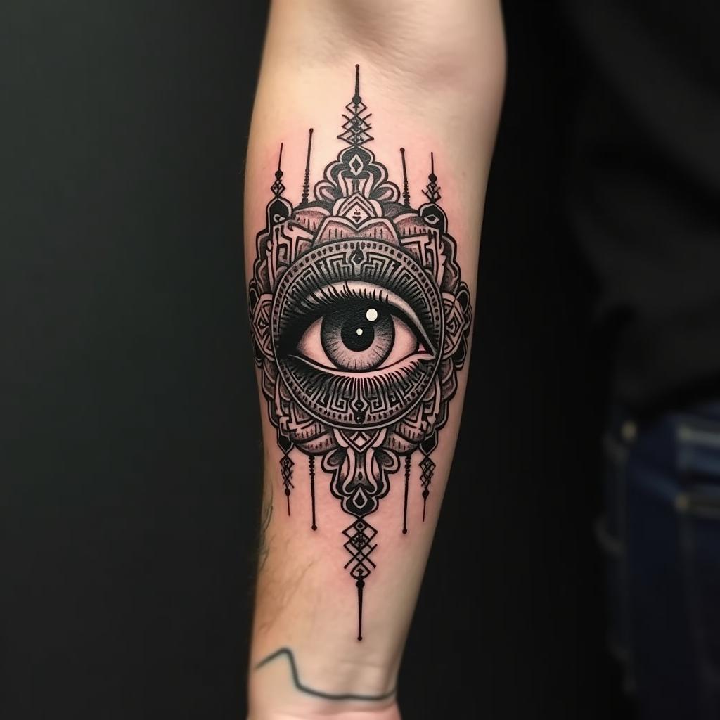 Tatuaje de ojo en el antebrazo