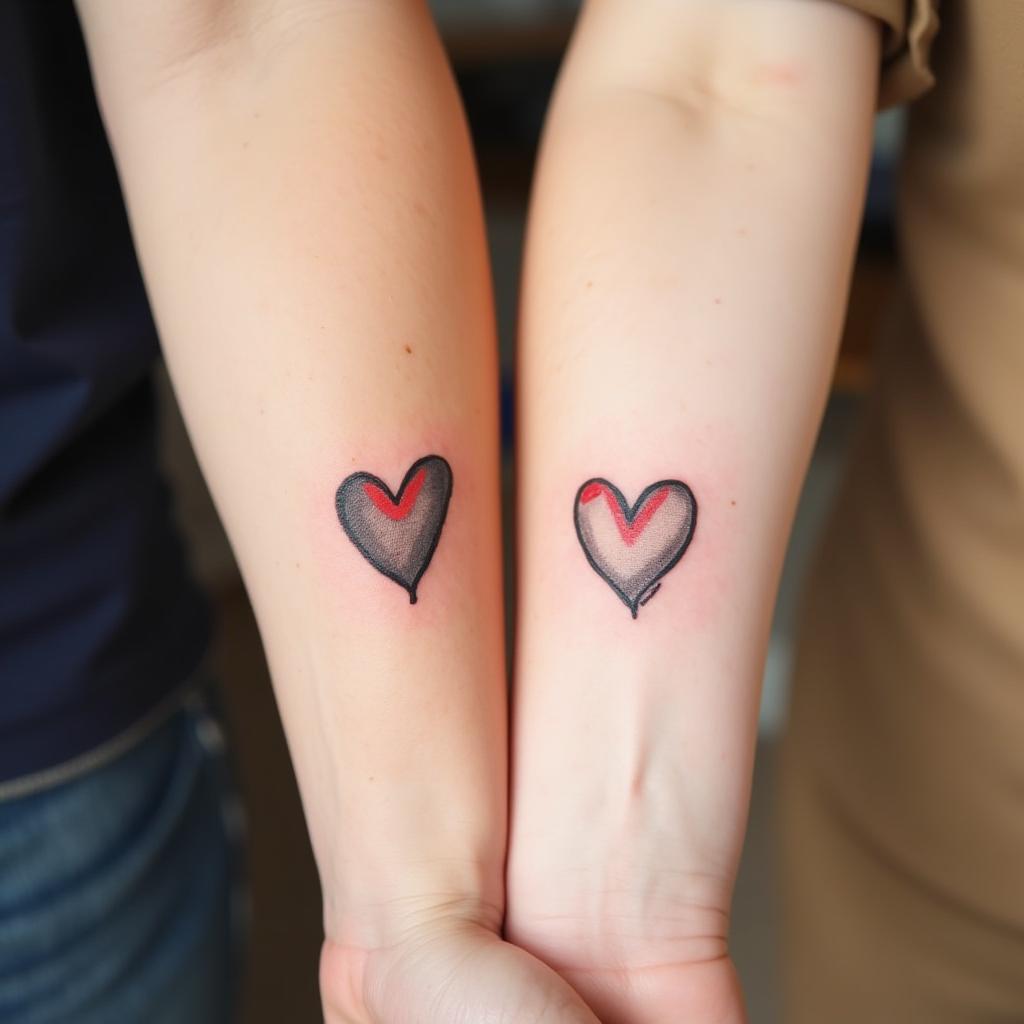 Tatuajes de Parejas de Corazón Dividido