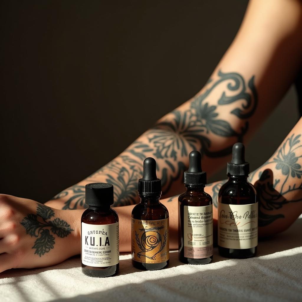 Diferentes aceites esenciales a evitar para el cuidados de un tatuaje