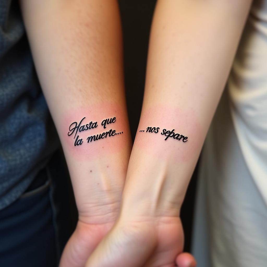 Tatuajes de Parejas de Frases Divididas