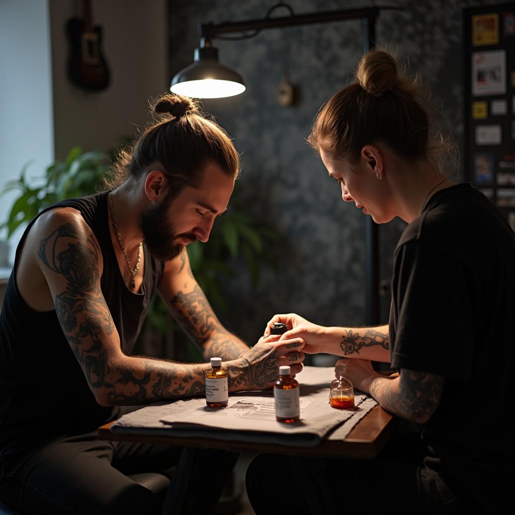 Consulta con un profesional para el cuidados de un tatuaje