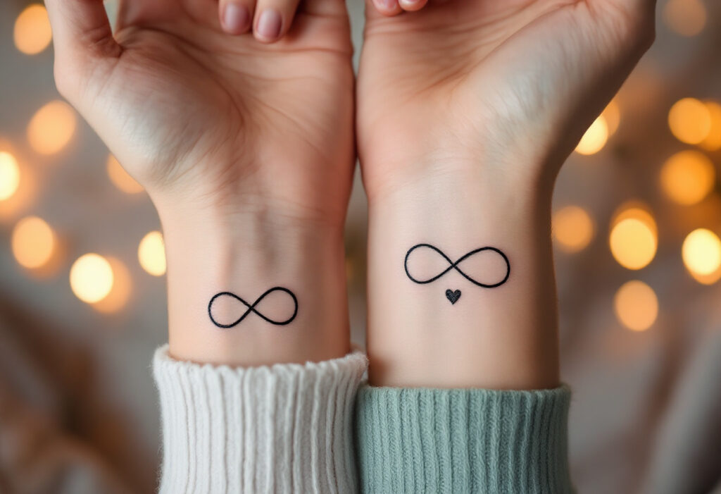 Tatuajes en parejas: Tatuaje minimalista del infinito en la muñeca 