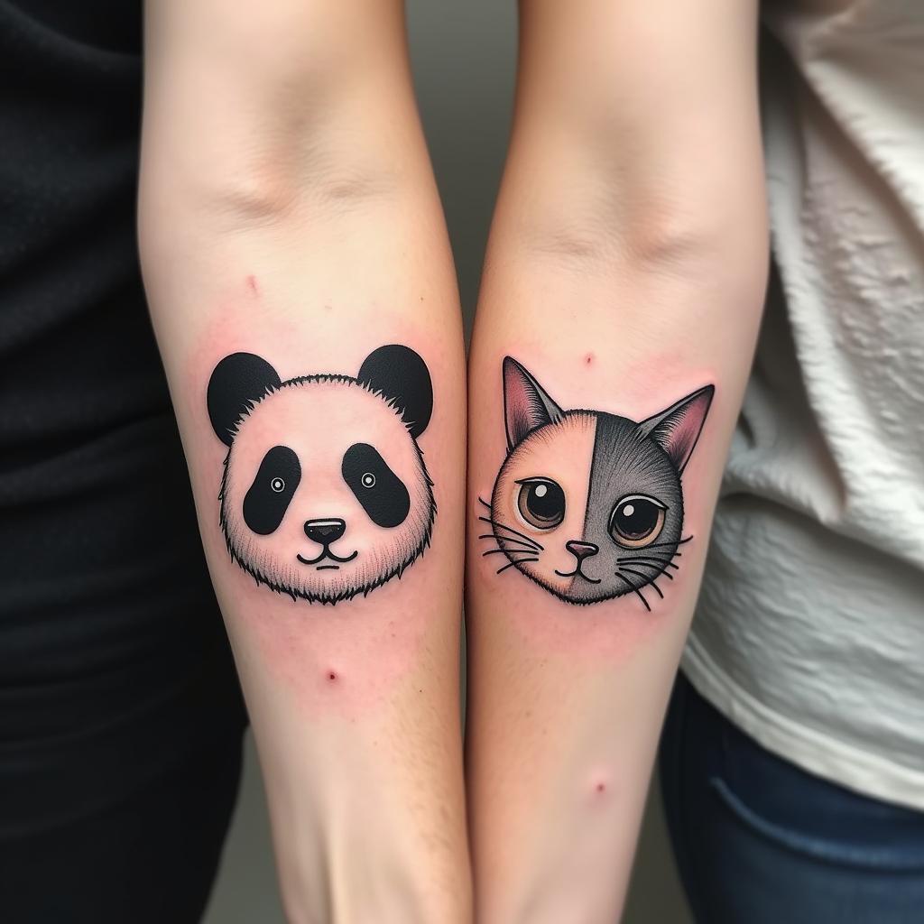 Tatuajes de Parejas de Mitades de Animales