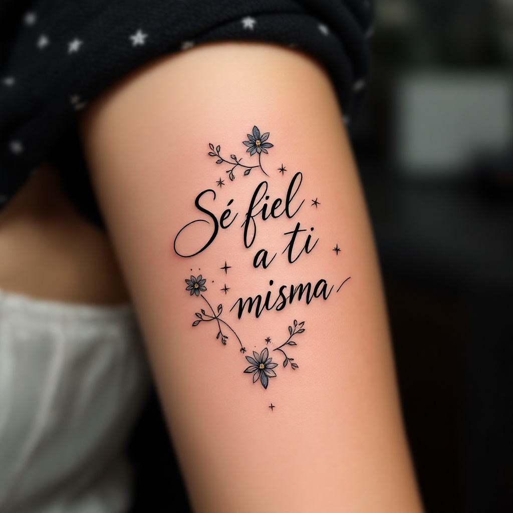 tatuaje de cita en el brazo; tatuajes para mujeres